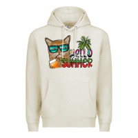 Oatmeal Heather hello summer Premium Hoodie - SublimationCraftShop