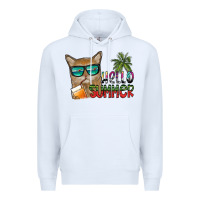White hello summer Premium Hoodie - SublimationCraftShop