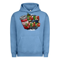 Pigment Pebble Blue coffe Urban Hoodie - CowhideDigitalArt