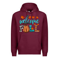 Burgundy welcome fall Premium Hoodie - HRA Design Shop