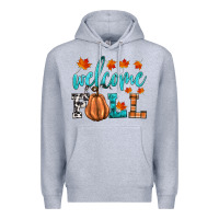 Heather Grey welcome fall Premium Hoodie - HRA Design Shop