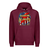 Burgundy American honey 4th of july Premium Hoodie - CowGirlArtShop