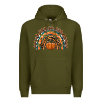 Army Green fall pumpkin rainbow Premium Hoodie - HRA Design Shop