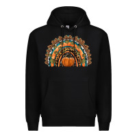 Black fall pumpkin rainbow Premium Hoodie - HRA Design Shop