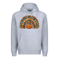 Heather Grey fall pumpkin rainbow Premium Hoodie - HRA Design Shop