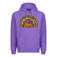Purple fall pumpkin rainbow Premium Hoodie - HRA Design Shop
