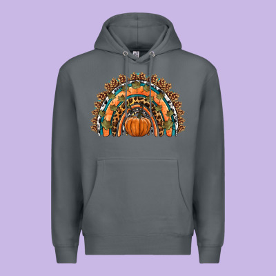 Fall Pumpkin Rainbow Premium Hoodie Designed By Hra Design Shop