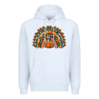 White fall pumpkin rainbow Premium Hoodie - HRA Design Shop