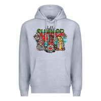 Heather Grey hello summer Premium Hoodie - SublimationCraftShop