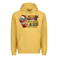Antique Gold Coffee  Jesus Premium Hoodie - CowhideDigitalArt