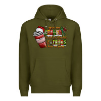 Army Green Coffee  Jesus Premium Hoodie - CowhideDigitalArt