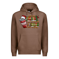 Chestnut Coffee  Jesus Premium Hoodie - CowhideDigitalArt