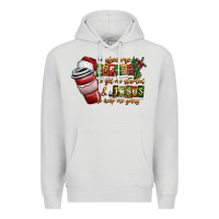 Dove Grey Coffee  Jesus Premium Hoodie - CowhideDigitalArt