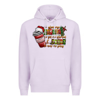 Lilac Coffee  Jesus Premium Hoodie - CowhideDigitalArt