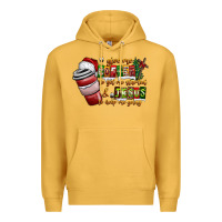 Mustard Coffee  Jesus Premium Hoodie - CowhideDigitalArt