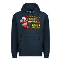 Navy Coffee  Jesus Premium Hoodie - CowhideDigitalArt