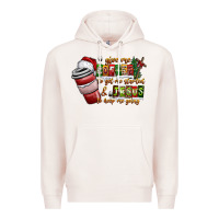 Pale Pink Coffee  Jesus Premium Hoodie - CowhideDigitalArt