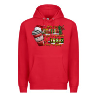 Red Coffee  Jesus Premium Hoodie - CowhideDigitalArt