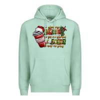 Seafoam Coffee  Jesus Premium Hoodie - CowhideDigitalArt