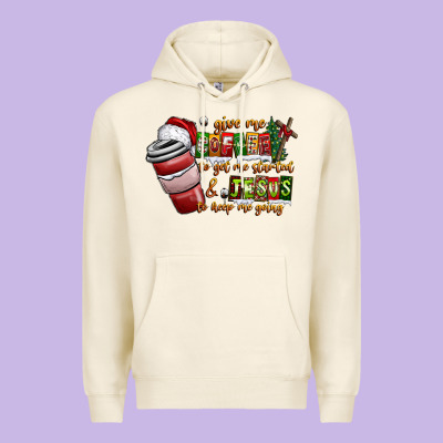 Coffee  Jesus Premium Hoodie Designed By Cowhidedigitalart
