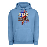 Pigment Pebble Blue America 4th of July Urban Hoodie - CowGirlArtShop