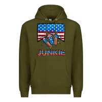 Army Green American junkie Premium Hoodie - Neo Western