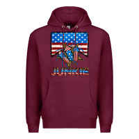 Burgundy American junkie Premium Hoodie - Neo Western