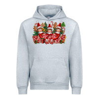 Heather Grey Christmas girl elfs Urban Hoodie - FaDigitalArtStudio