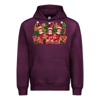 Mauve Wine Christmas girl elfs Urban Hoodie - FaDigitalArtStudio