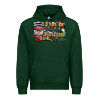Forest Green I Run On Coffee And Christmas Cheer Urban Hoodie - CowhideDigitalArt