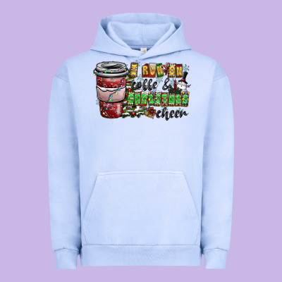 I Run On Coffee And Christmas Cheer Urban Hoodie Designed By Cowhidedigitalart