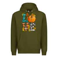 Army Green love pumpkin Premium Hoodie - HRA Design Shop