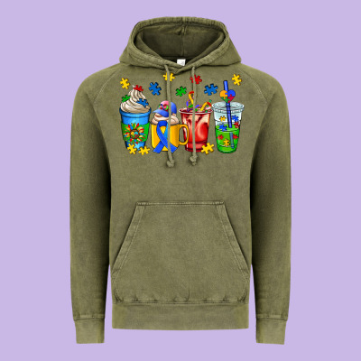 Autism Coffee Cup Vintage Hoodie Designed By Adodesignshop