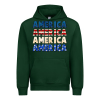 Forest Green America 4th of July Urban Hoodie - CowGirlArtShop