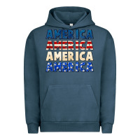 Pigment Midnight Navy America 4th of July Urban Hoodie - CowGirlArtShop