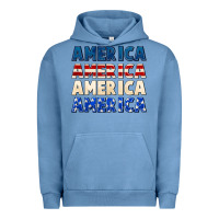Pigment Pebble Blue America 4th of July Urban Hoodie - CowGirlArtShop