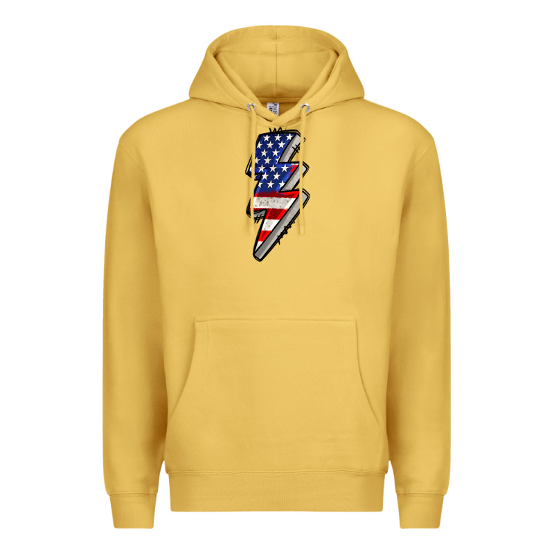 American Lightning Bold 4th Of July Premium Hoodie by CowGirlArtShop | Teevron