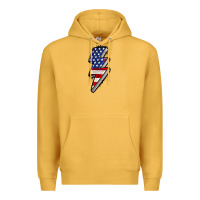 Mustard American lightning bold 4th of july Premium Hoodie - CowGirlArtShop