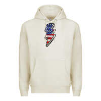 Oatmeal Heather American lightning bold 4th of july Premium Hoodie - CowGirlArtShop