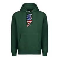 Sports Green American lightning bold 4th of july Premium Hoodie - CowGirlArtShop