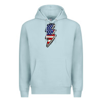 Blue Mist American lightning bold 4th of july Premium Hoodie - CowGirlArtShop