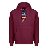 Burgundy American lightning bold 4th of july Premium Hoodie - CowGirlArtShop