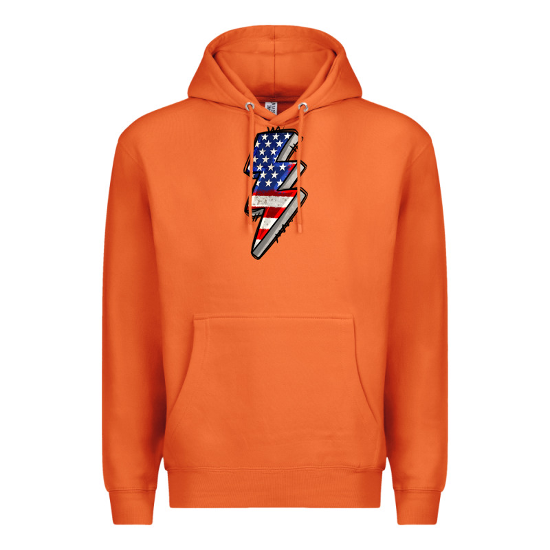 American Lightning Bold 4th Of July Premium Hoodie by CowGirlArtShop | Teevron
