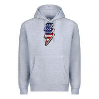 Heather Grey American lightning bold 4th of july Premium Hoodie - CowGirlArtShop