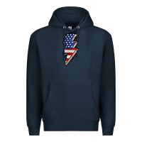 Navy American lightning bold 4th of july Premium Hoodie - CowGirlArtShop