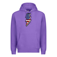 Purple American lightning bold 4th of july Premium Hoodie - CowGirlArtShop