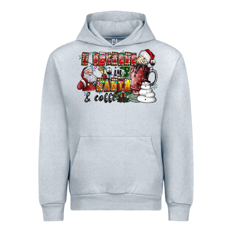 I Believe In Santa And Coffee Urban Hoodie by CowhideDigitalArt | Teevron
