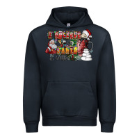 Navy I Believe In Santa And Coffee Urban Hoodie - CowhideDigitalArt