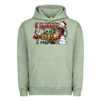 Pigment Oil Green I Believe In Santa And Coffee Urban Hoodie - CowhideDigitalArt