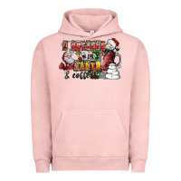 Pigment Salmon I Believe In Santa And Coffee Urban Hoodie - CowhideDigitalArt